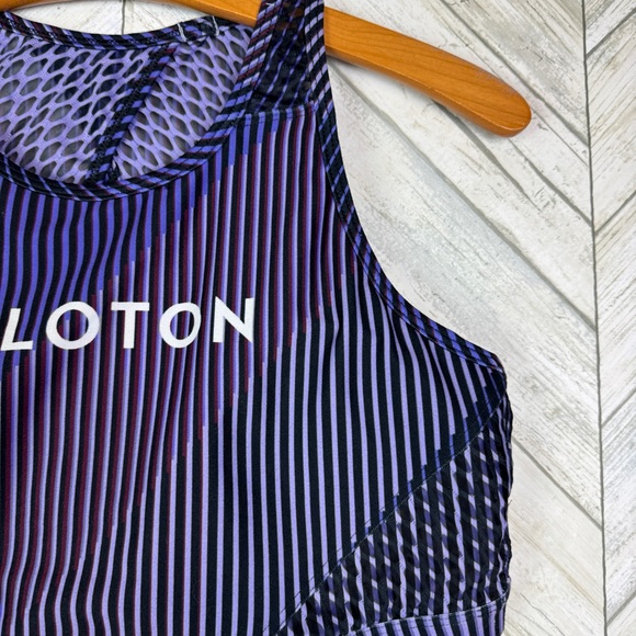 Peloton Array of Color Purple Striped Wear It To Heart WITH Sports Bra - Picture 2 of 9
